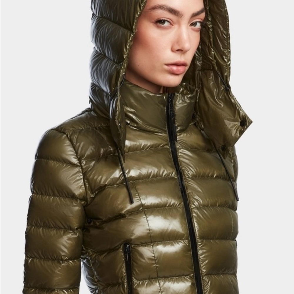 RUDSAK Melissa Metallic Green Puffer Down Jacket Winter Coat Olive Large - Picture 2 of 11